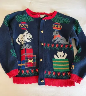 Vintage cat Christmas sweater thumbnail 1