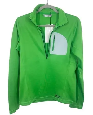 Stio Women's Gannett Peak Half Zip Pullover Fleece‎ Bright Green Size S Ski Gear thumbnail 1