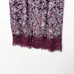 [Abercrombie & Fitch] Purple Floral Paisley Print Lace Trim Midi Skirt Sz Medium thumbnail 6