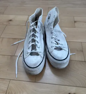 White Converse Platform High-Top Chuck Taylor thumbnail 1
