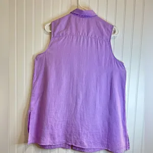 J. Jill Purple women Sleeveless Button-Down Shirt. 100% Silk thumbnail 2