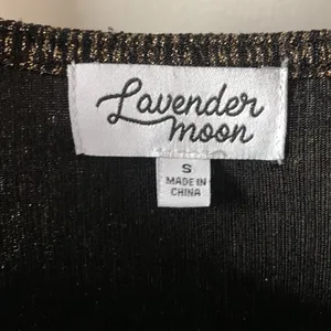 Lavender Moon Gold Sparkle New Years Holiday Long Sleeve Top Ruched / Size S thumbnail 5