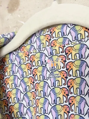 Roller Rabbit Disco Rainbow Elephant Long Sleeve Pajama Top thumbnail 2