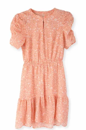 Loft Lightweight Peach Colored Floral Dress thumbnail 1