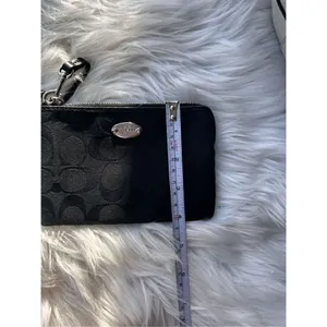 Coach black wristlet older style clutch card wallet purse thumbnail 5