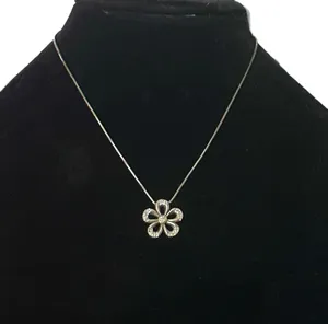 Brighton silver tone infinity flower pendant necklace thumbnail 1