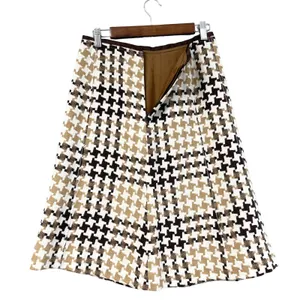 VTG 90s Perry Ellis Houndstooth‎ Skirt Womens 4 Academia Schoolgirl Classic thumbnail 3