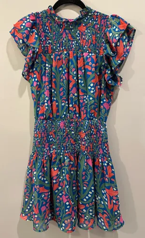 Entro Smocked Floral High Neck Dress thumbnail 4