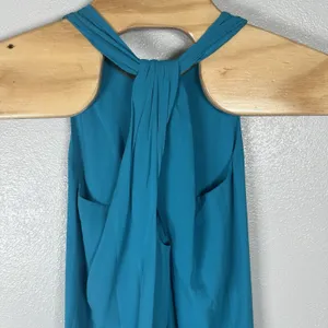 Alice + Olivia Silk Racerback Mini Dress Womens XS Aqua Blue Summer Resort Beach thumbnail 4