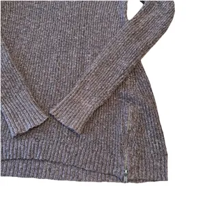 American Eagle Women's Cold Shoulder Brown Knit Sweater Zipper‎ Detailing Sz SM thumbnail 4
