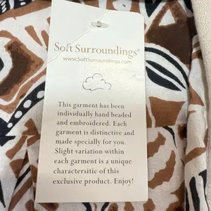 NWT Soft‎ Surroundings S Embroidered Linen Minali Jacket Cardigan Boho Lagenlook thumbnail 7