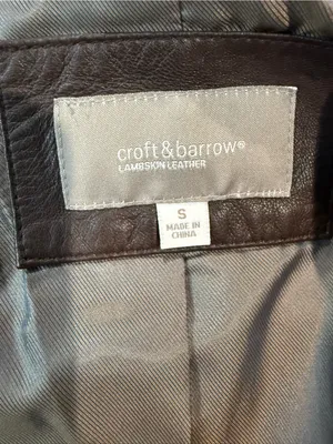 Croft & Barrow Lambskin Leather Zip Up Jacket Size Small thumbnail 5
