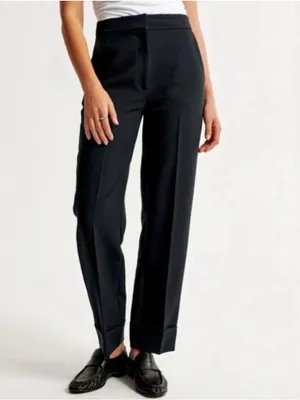 Abercrombie & Fitch High Rise Cuffed Tailored Straight Pants Size 28 Short thumbnail 2