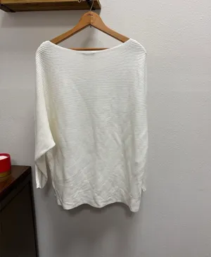 Vince Camuto Sz Lg Long Sleeve Crème/Beige Ribbed Pullover Sweater thumbnail 2