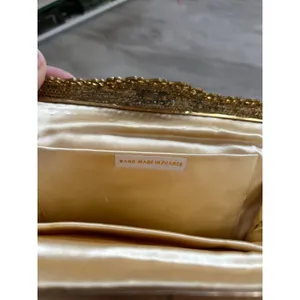 Le Goût du Jour Gold Beaded Swirl Rhinestone Filigree 50s Wrist Bag thumbnail 3