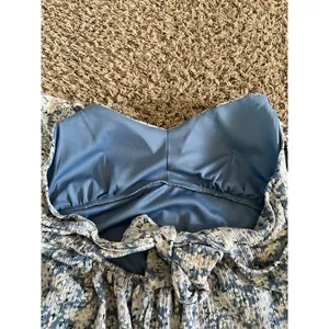 Eyeshadow juniors blue floral tie back babydoll‎ dress size large thumbnail 6