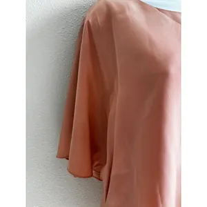 Tibi Silk Popover Shift‎ Dress 6 Terracotta Pink Cape Back Minimalist Cocktail thumbnail 5