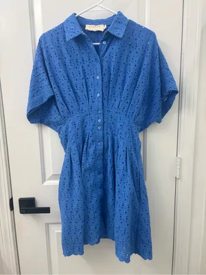 Exquise Tobie Eyelet Mini Shirtdress thumbnail 1
