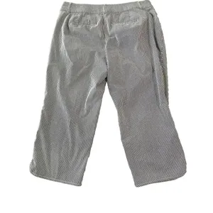 Lane Bryant The Allie SZ 18 Pants Pinstripe‎ Capris Crop Ankle Blue/Gray & White thumbnail 2