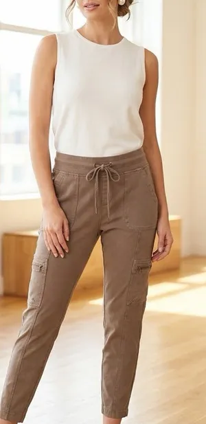 Natural Reflections Women’s Bella Vista Joggers Canteen Color Size Large thumbnail 1