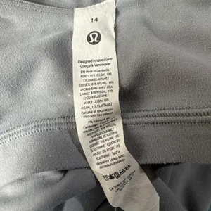 Lululemon SZ 14 Align Bodysuit 25" Shelf Bra Wicking Stretch Capris Rhino Gray thumbnail 10