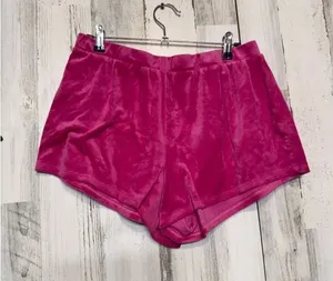 Steve Madden Pink Velour Lounge Shorts Soft Stretch Sleep Shorts Size Medium thumbnail 1