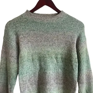 Abound Women Sweater XS Ombre Green Heather Knit Crewneck Minimalist‎ Cozycore thumbnail 9