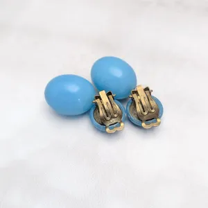 Vintage Clip On Earrings Blue Dangle Drop Retro W Germany Stylish Statement thumbnail 7