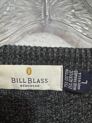 bill blass Vintage Grandpacore Charcoal Waffle-Knit Crewneck Sweater thumbnail 2
