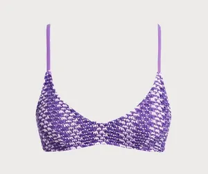 Berlook Purple Striped Crochet Bikini Top & Bottom thumbnail 6