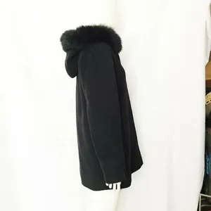 Ellen Tracy Wool Coat Blue Fox Fur Collar‎ Small Navy Blue Luxury Winter Classic thumbnail 12