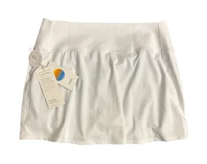 Vuori Womens Skirt Volley Skort White Tennis Golf Built In Shorts Sz L thumbnail 1