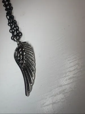 Amanda Sanchez black cabin Silver Tone Wing Pendant Necklace thumbnail 5