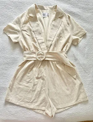 Princess Polly Turin beige shortsleeve romper playsuit thumbnail 2