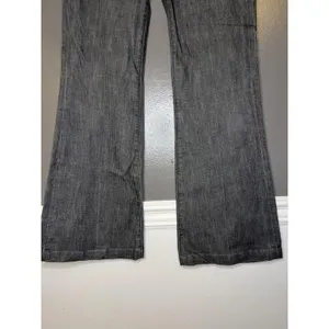 7 For All Mankind Jeans Womens 27 Gray Charcoal Wash Flare Striped Stretch Denim thumbnail 3