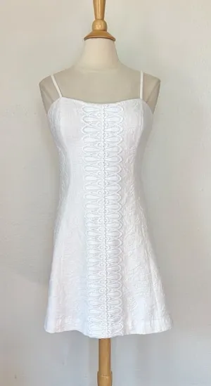 Solid White Lilly Pulitzer Crochet Bow Back Summer Dress thumbnail 1
