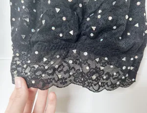 VS PInK black lace rhinestone Bralette thumbnail 3