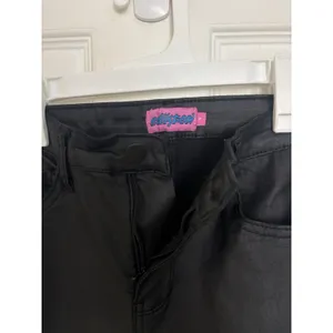 edikted Luna Faux Leather Flare Pants Black M Stretch Gothic Grunge thumbnail 7