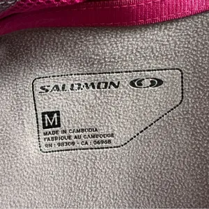 Salomon Half 1/2 Zip Hoodie Pullover Women's M Gray Pink Fleece Thermal Pockets thumbnail 11