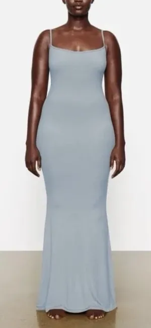 SKIMS Blue Soft Lounge Ribbed Stretch Jersey Maxi Dress thumbnail 1