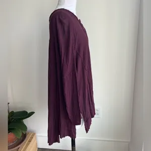 Free People Benedict Canyon Henley Maroon Flowy Tunic Size Xs thumbnail 7