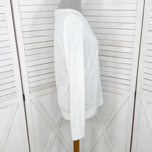 Victoria’s Secret Bombshell Burnout Slub Knit Long Sleeve Tee Shirt White‎ Small thumbnail 4