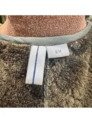 Anthropologie BL^nk London Quilted Faux Fur Jacket – Moss Green – Boho Beaded thumbnail 9