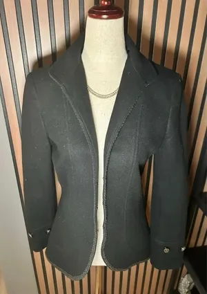 Randy camper black coat jacket wool blend stylish military style size 4 thumbnail 1