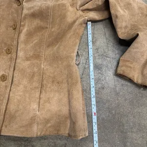 Vintage Wilsons Leather Maxima Brown Suede Blazer Button Jacket M thumbnail 5