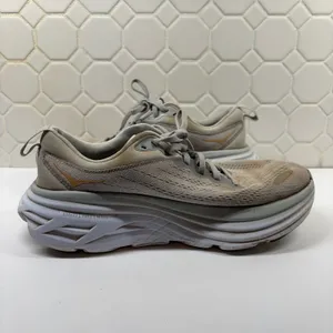 Hoka Bondi 8 Sneakers Womens 8 Grey Peach 1127952 HMLR Road Running Shoes thumbnail 7