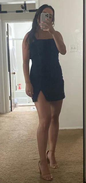 Abercrombie Black Tweed Slip Mini Dress thumbnail 3