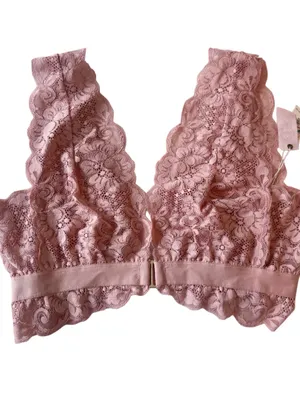 NWT Free People We Are Hah! Got Ur Back Bralette Copper Rose Pink Lace Size Med thumbnail 6