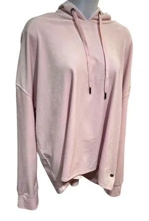 DNKY women’s size medium pink velvet pullover hoodie thumbnail 1