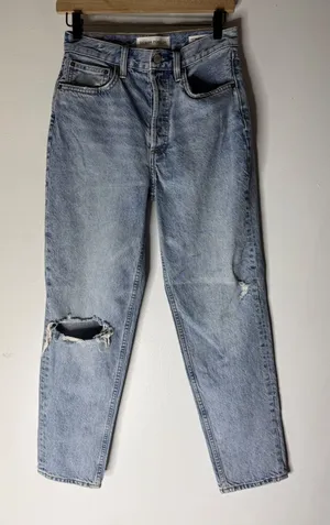 Denim Forum Aritzia‎ womens 90s boyfriend high loose jeans distressed 30L thumbnail 1